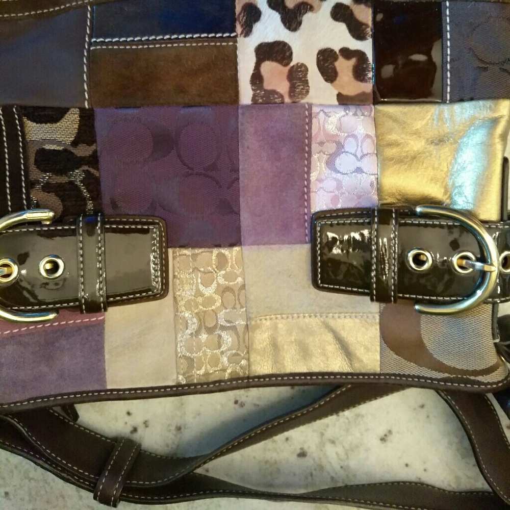 Authentic Coach Patchwork Suede/Leather Handbag - image 5